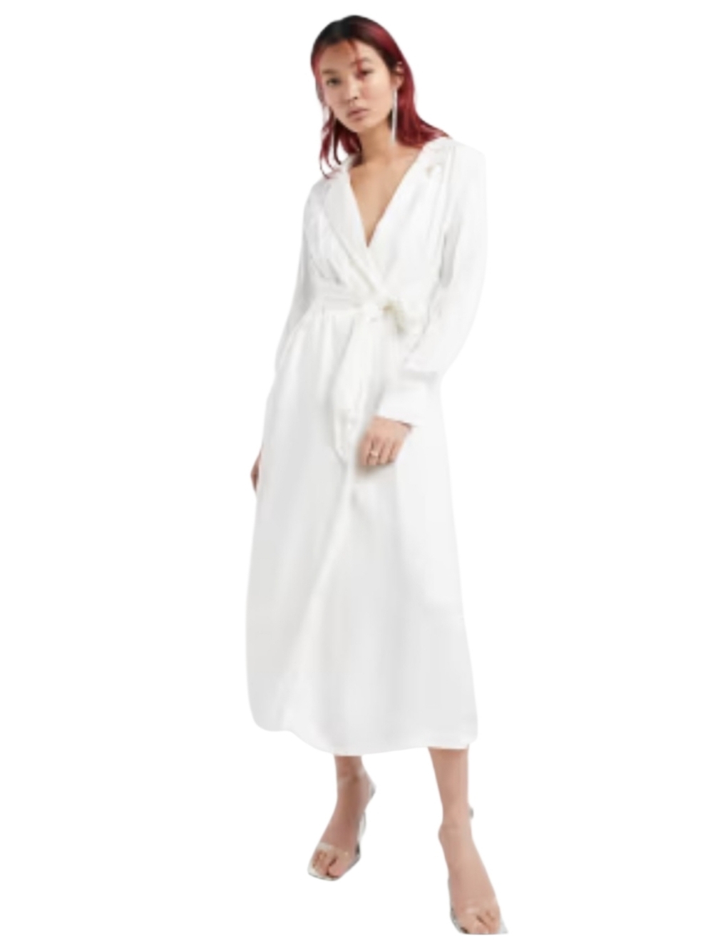 & Other Stories Ivory Satin Maxi Shirt‎ Dress Size 6